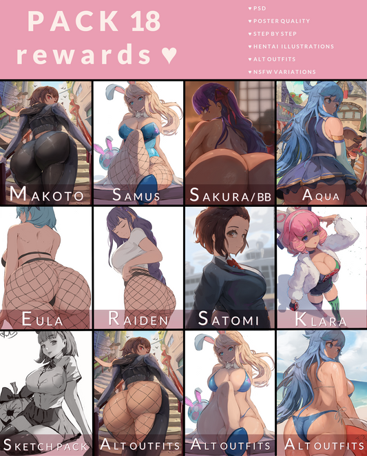 full pack details on Mirai hikari art's term 18 patreon rewards pack
